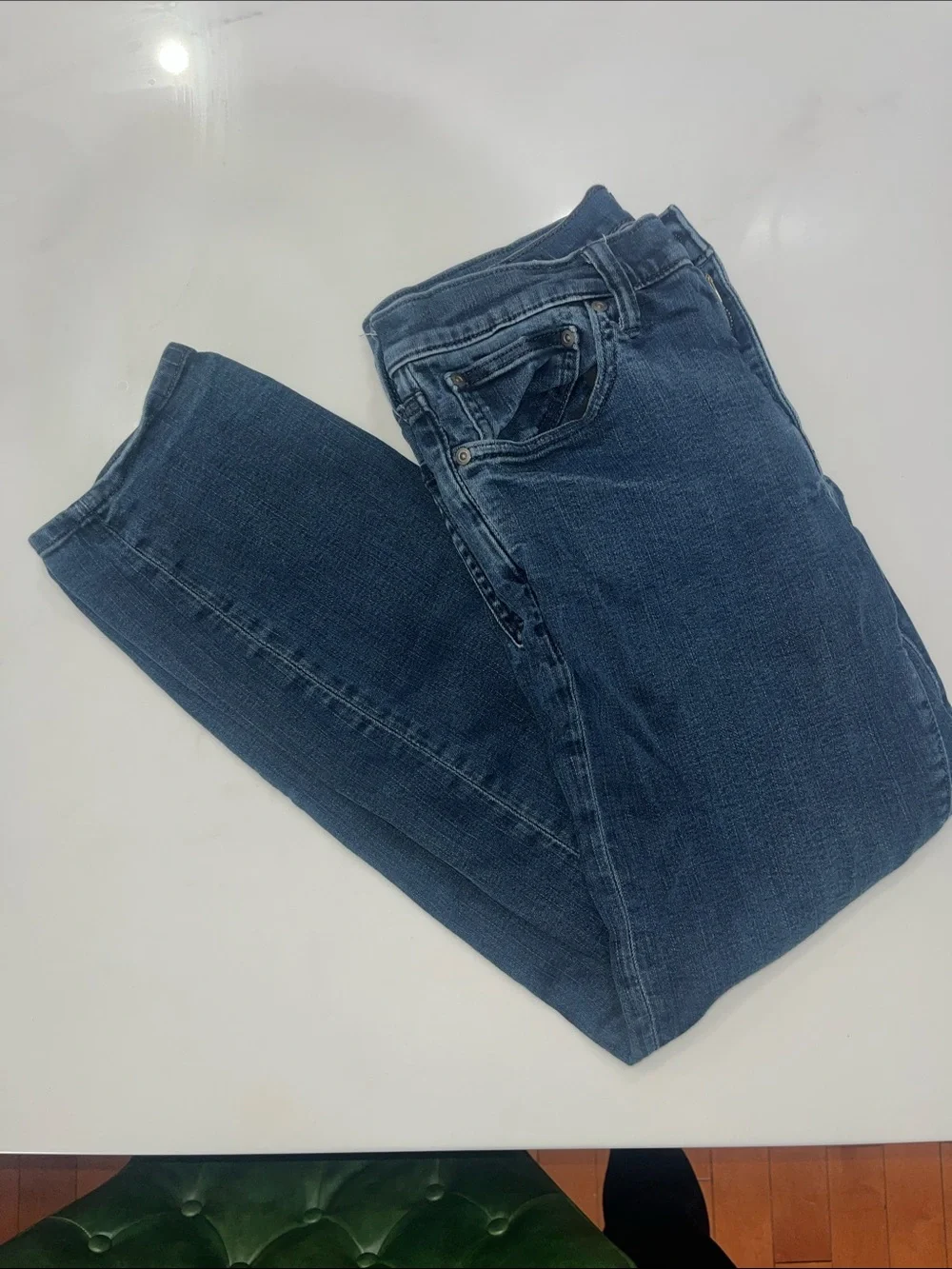 J. Crew Distressed Dark Blue Denim Jeans